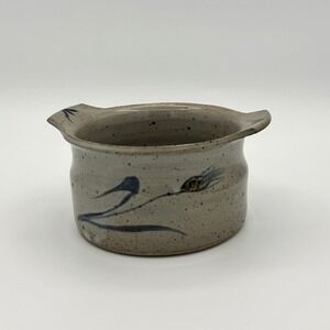 Studio Pottery Stoneware Preserve Pot Salt Glaze Signed  Primitive Farmhouse